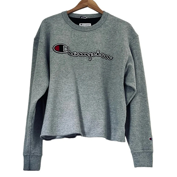 Champion Men’s Reverse Weave Crew Neck Sweatshirt Gray Large Unisex Athletic - Picture 1 of 7